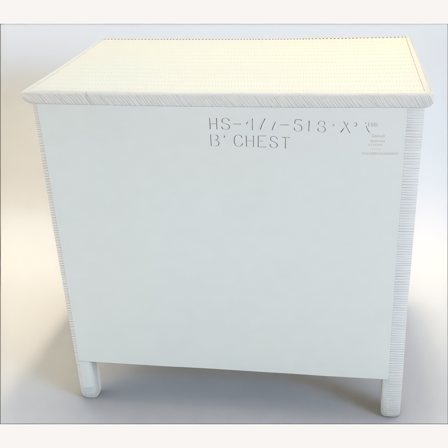 Pottery Barn Henry Link White Wicker Chest Coastal Boho Style - image-3