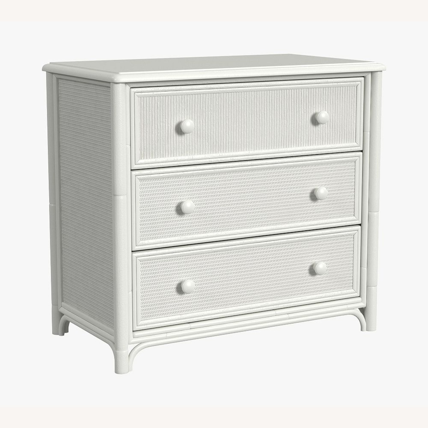Pottery Barn Henry Link White Wicker Chest Coastal Boho Style - image-4