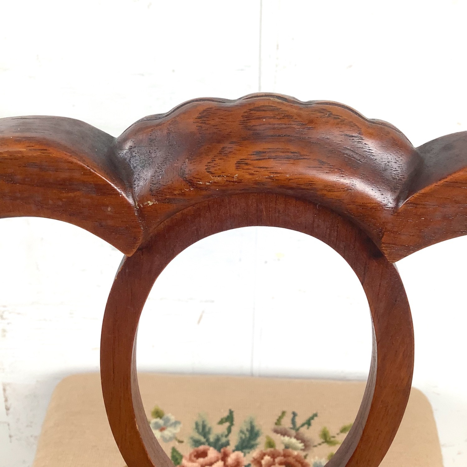 Vintage Queen Anne Style Cherry Accent Chair - image-14