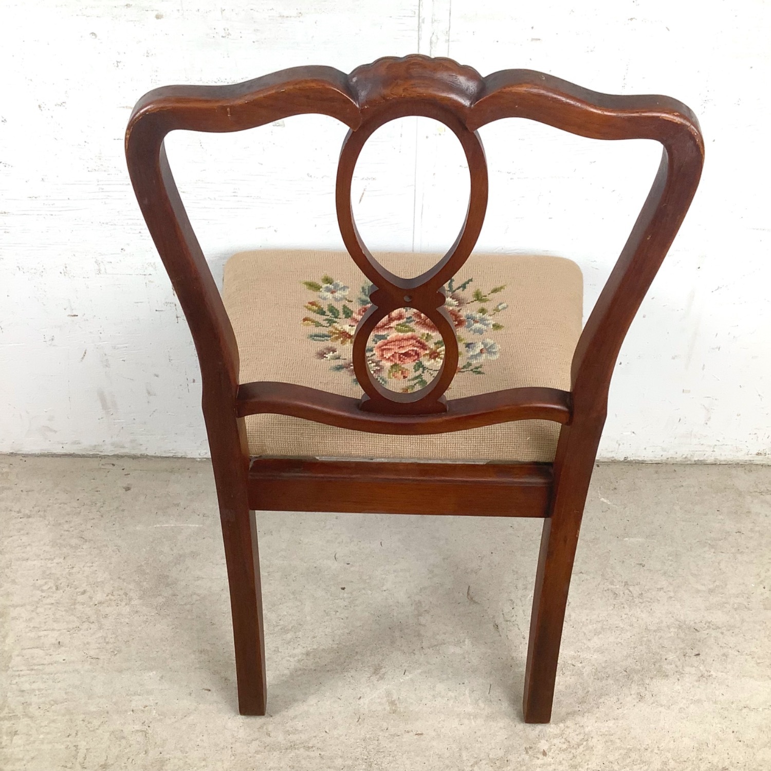 Vintage Queen Anne Style Cherry Accent Chair - image-13