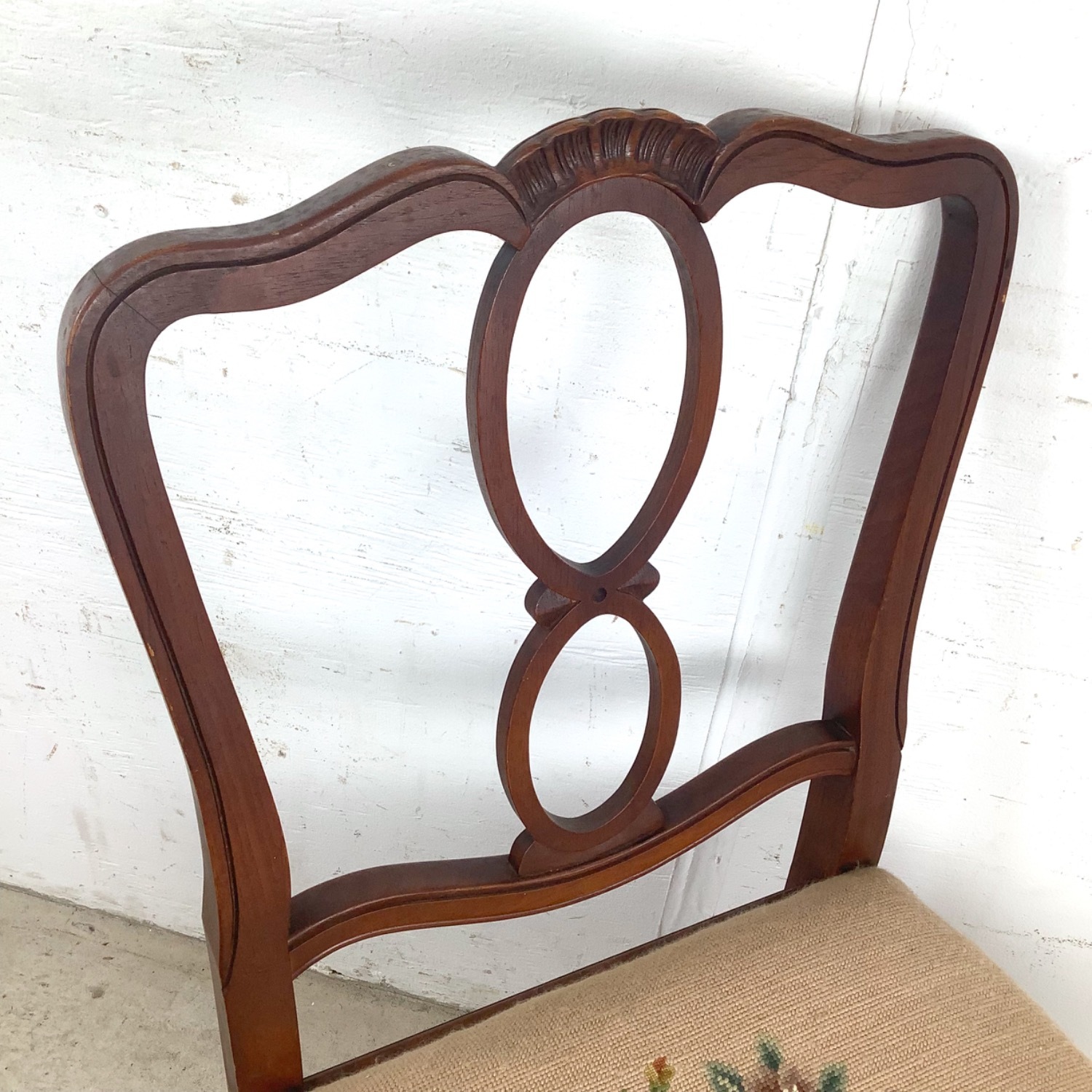 Vintage Queen Anne Style Cherry Accent Chair - image-7