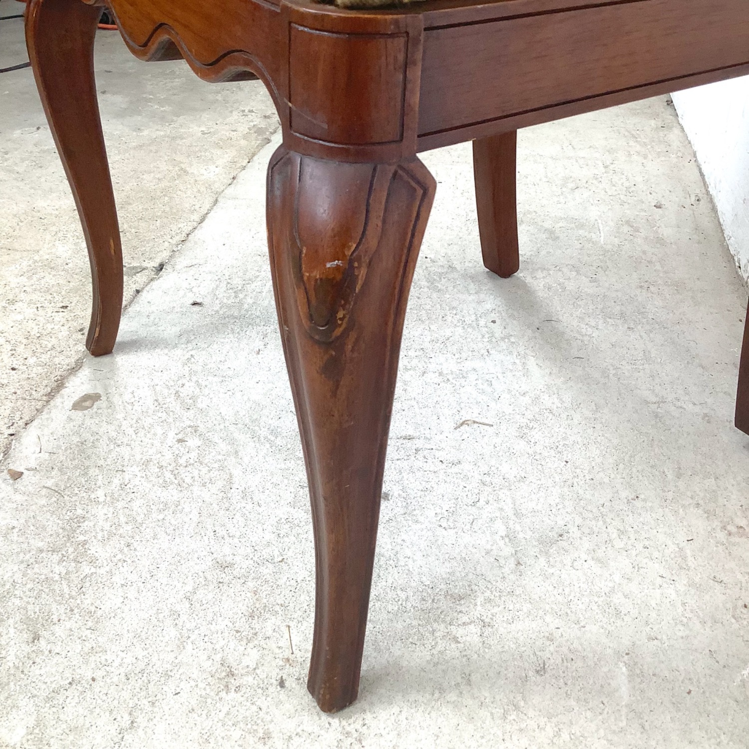 Vintage Queen Anne Style Cherry Accent Chair - image-16