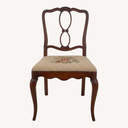 Used 
Vintage Queen Anne Style Cherry Accent Chair for sale on AptDeco