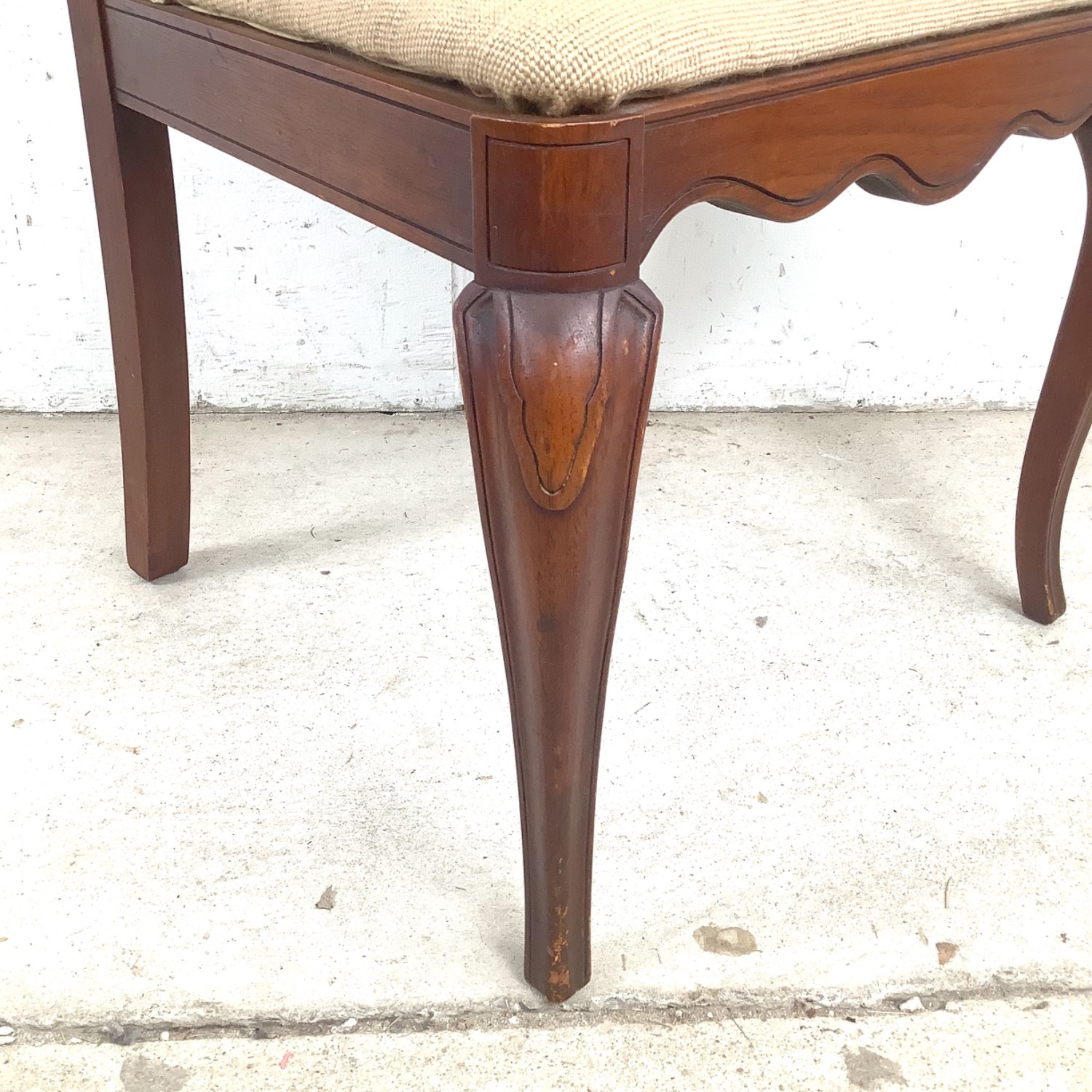 Vintage Queen Anne Style Cherry Accent Chair - image-8
