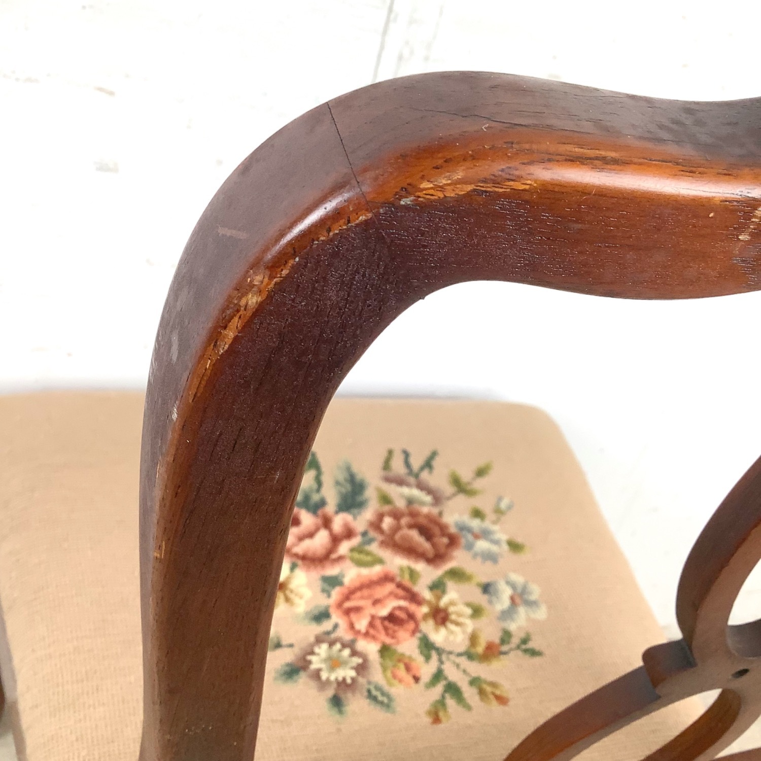 Vintage Queen Anne Style Cherry Accent Chair - image-17