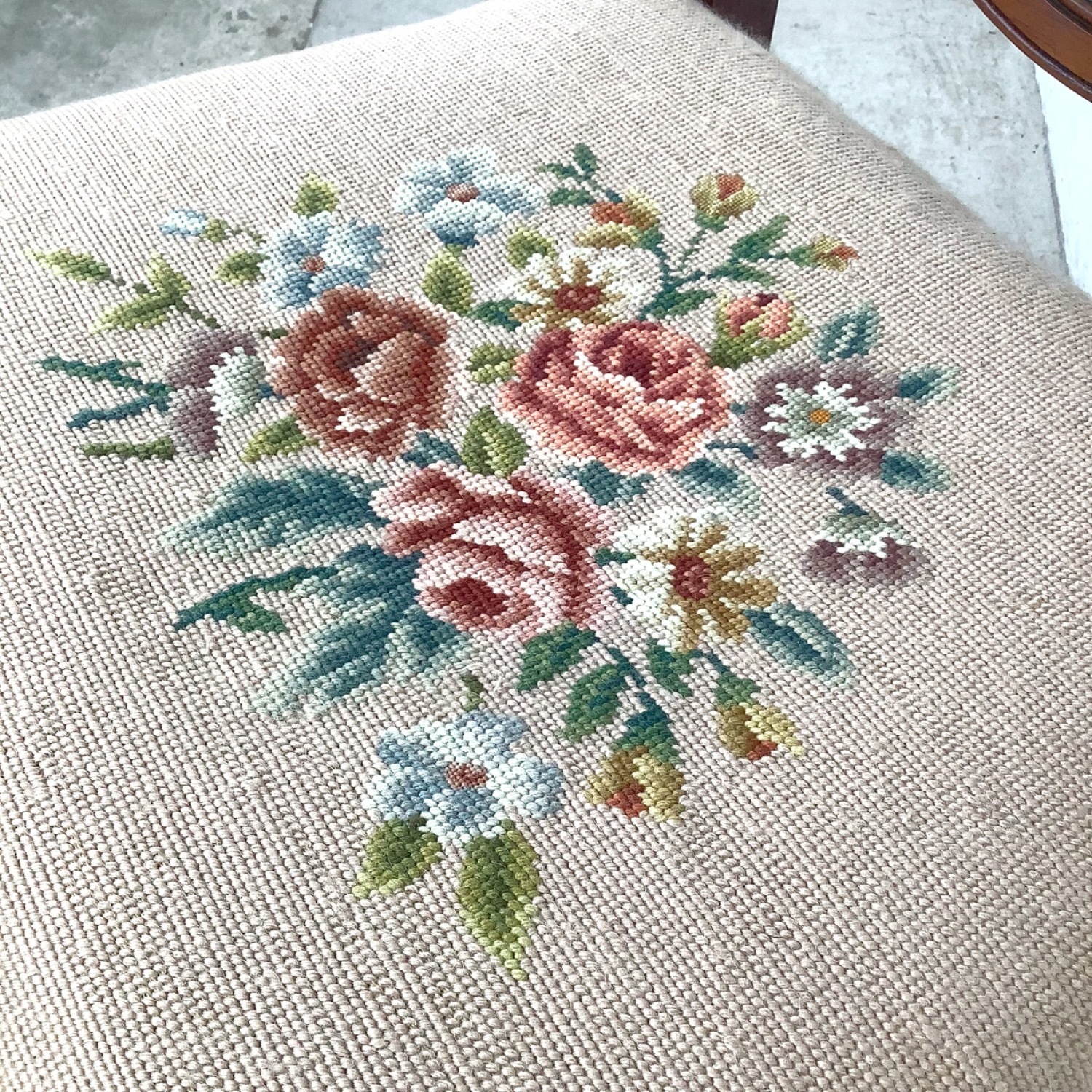 Vintage Queen Anne Style Cherry Accent Chair - image-11