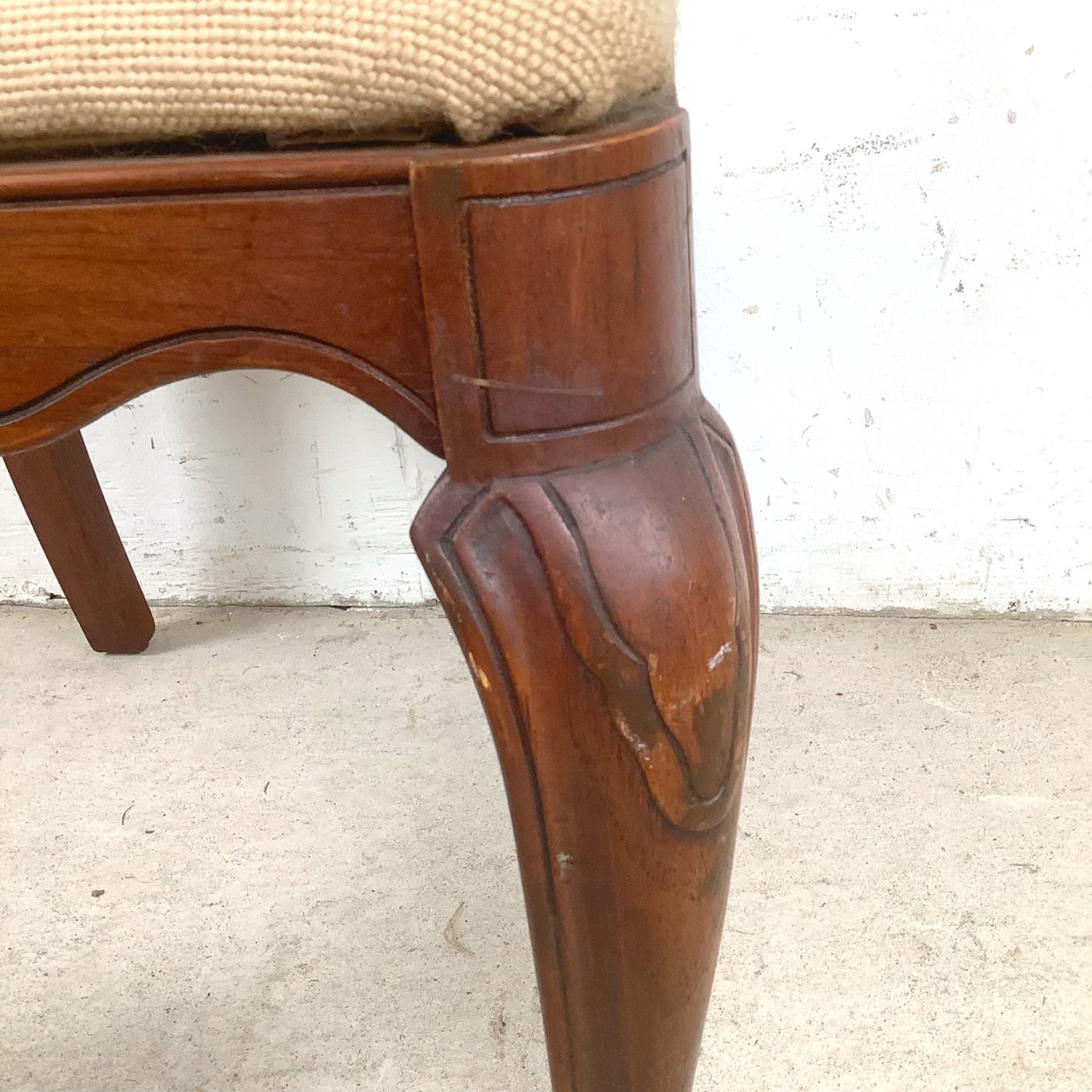 Vintage Queen Anne Style Cherry Accent Chair - image-18