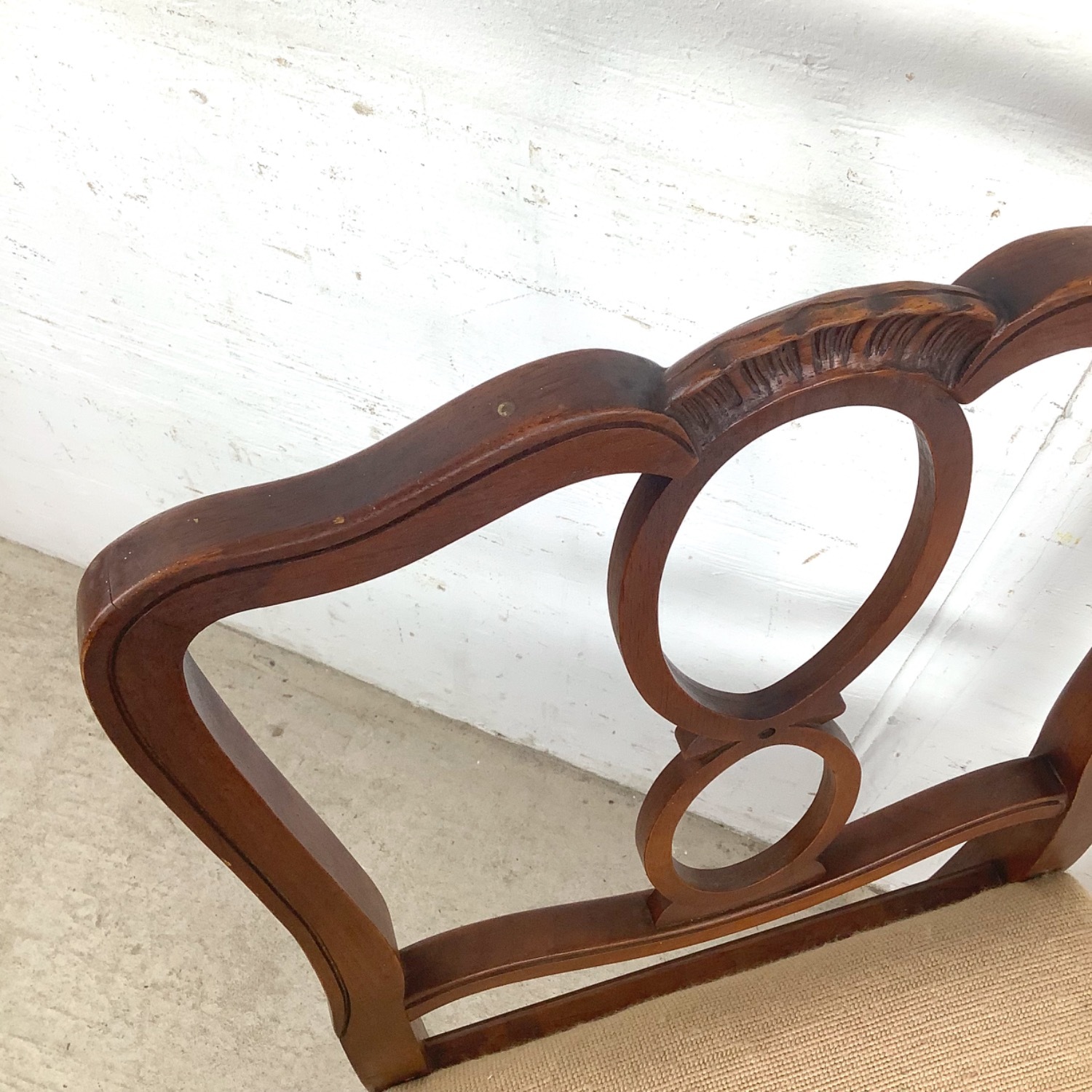 Vintage Queen Anne Style Cherry Accent Chair - image-9