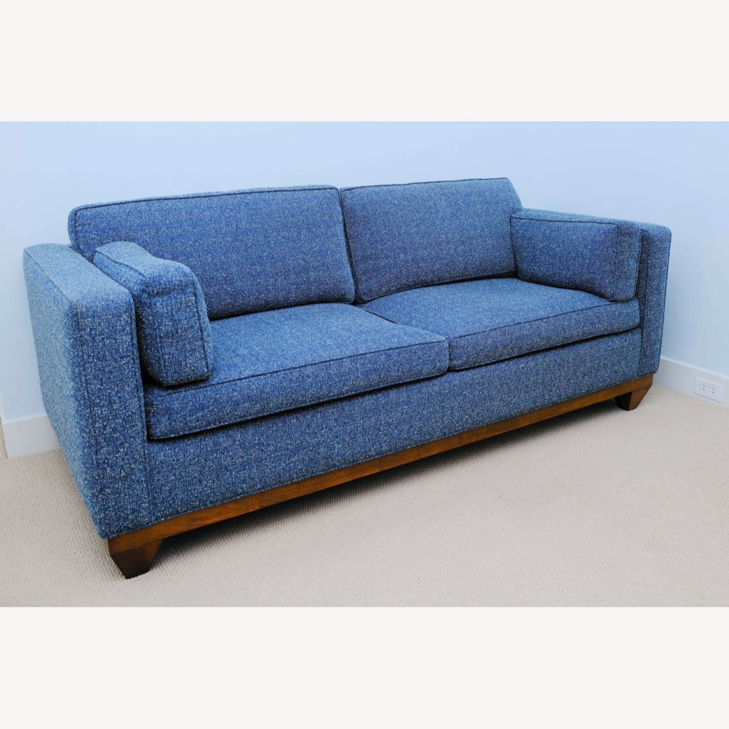 Carlyle Evan Blue Fabric Sleeper Sofa - image-1