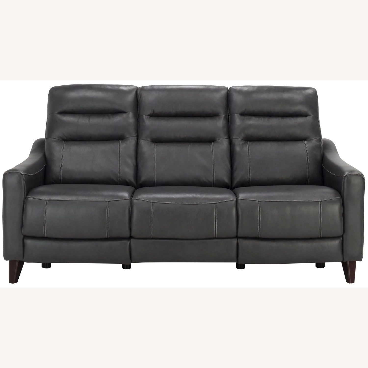 Raymour & Flanigan Graham Black Leather 3+ Seater Sofa - image-4