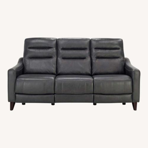 Used Raymour & Flanigan Graham Black Leather 3+ Seater Sofa for sale on AptDeco