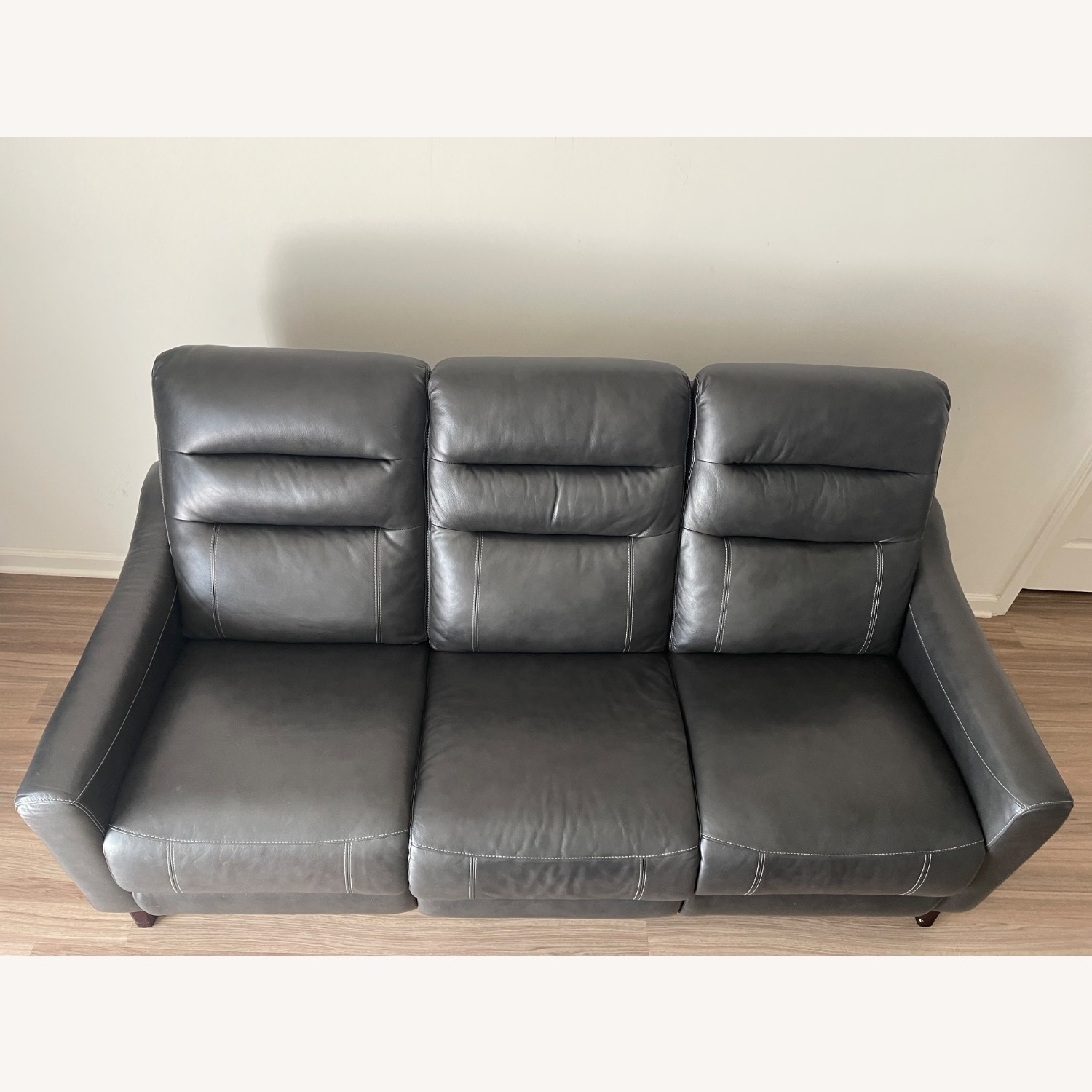 Raymour & Flanigan Graham Black Leather 3+ Seater Sofa - image-2