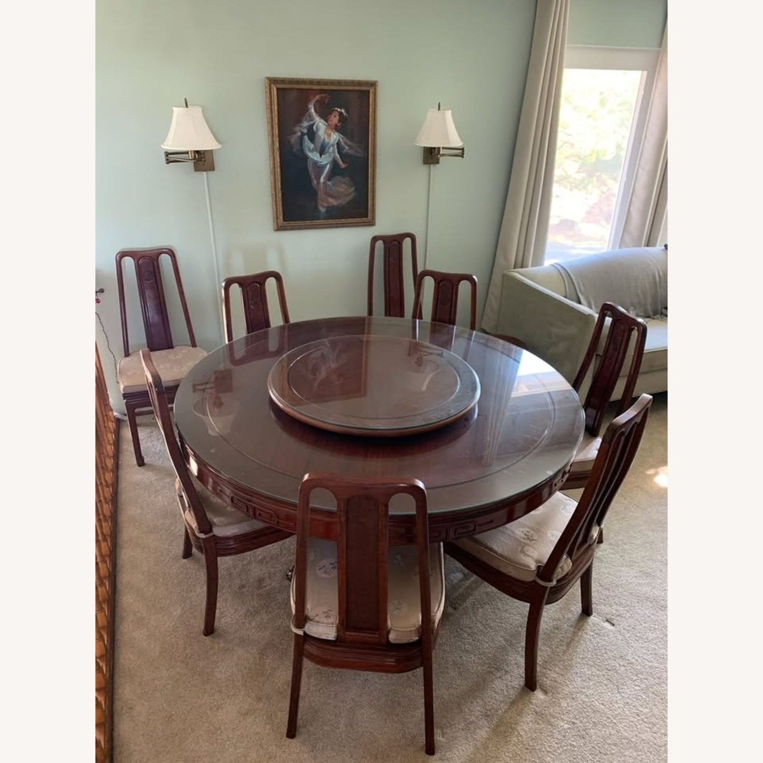 Chinese-Inspired Cherry Brown Wood Dining Sets - image-1