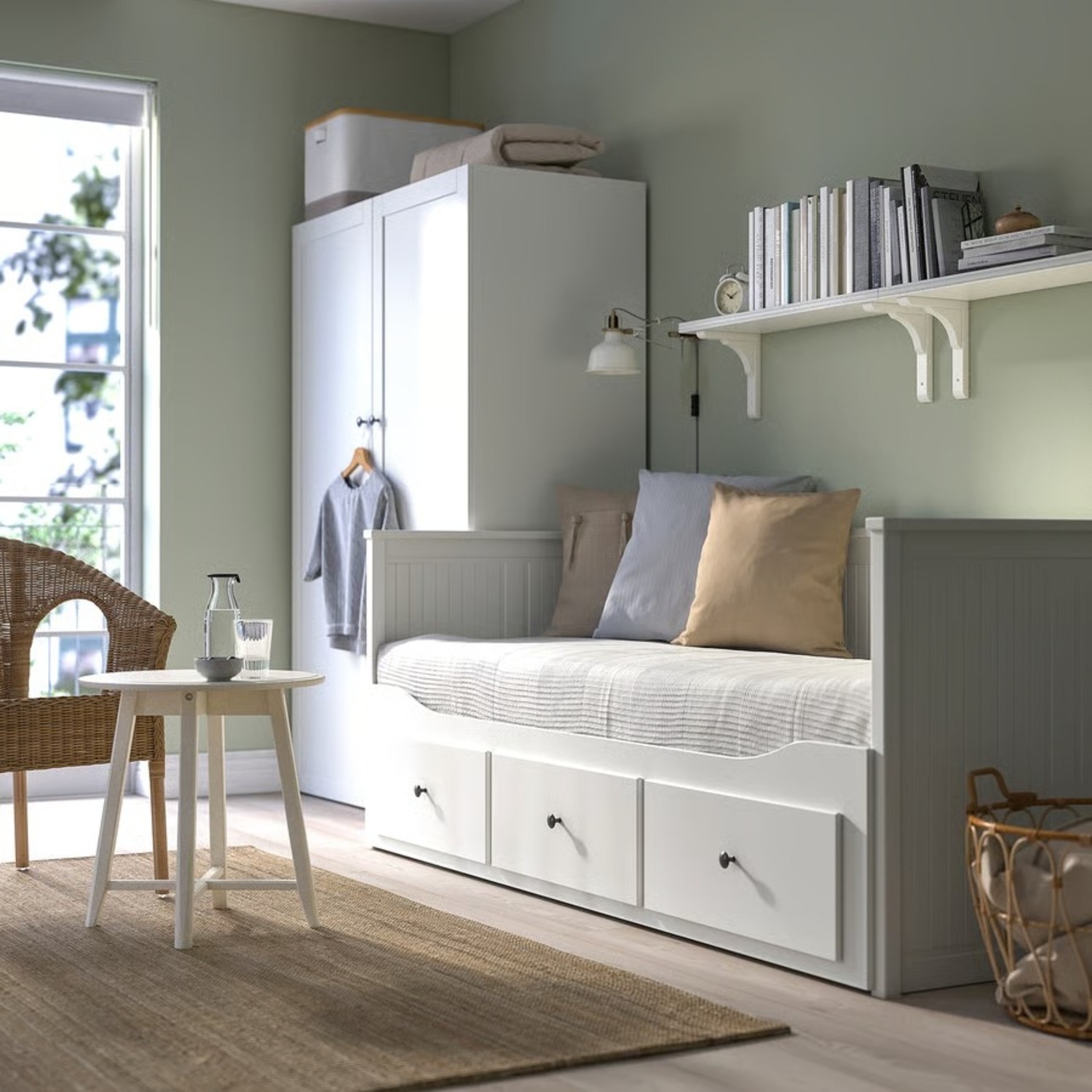 IKEA Daybed Frame with 3 Drawers White Twin - image-2