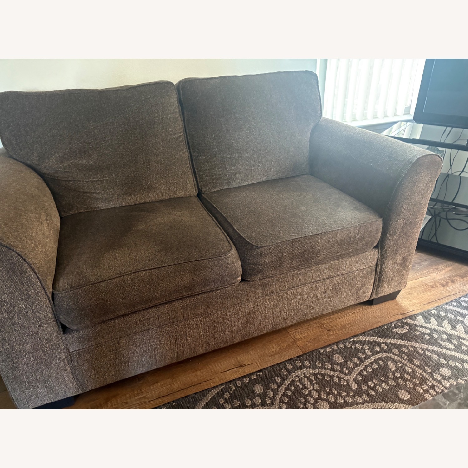 Dark Brown 2 Seater Sofa - image-4