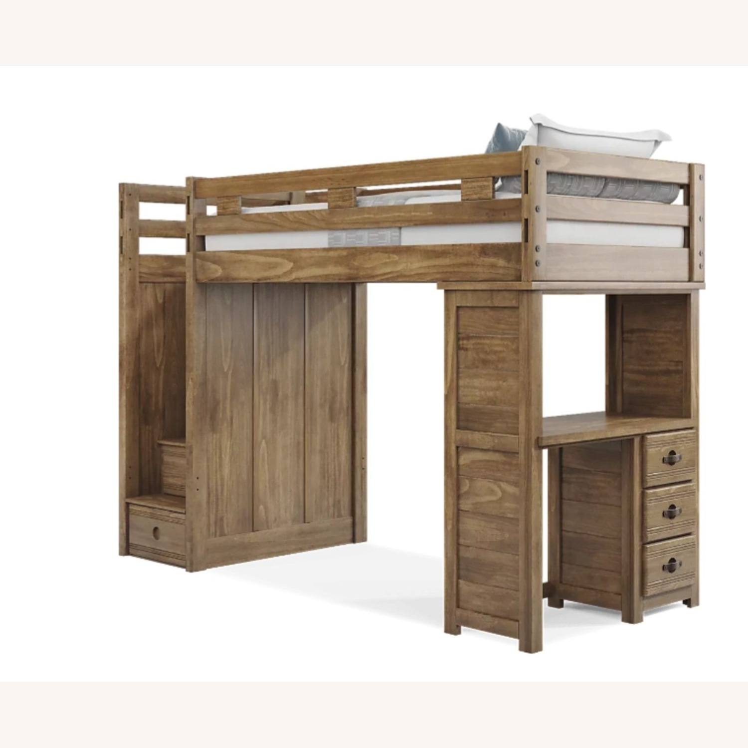 Creekside Wooden Loft Desk Bed - image-1