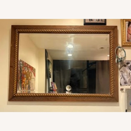 Used Antique Large Ornate Wood Framed Wall Mirror for sale on AptDeco