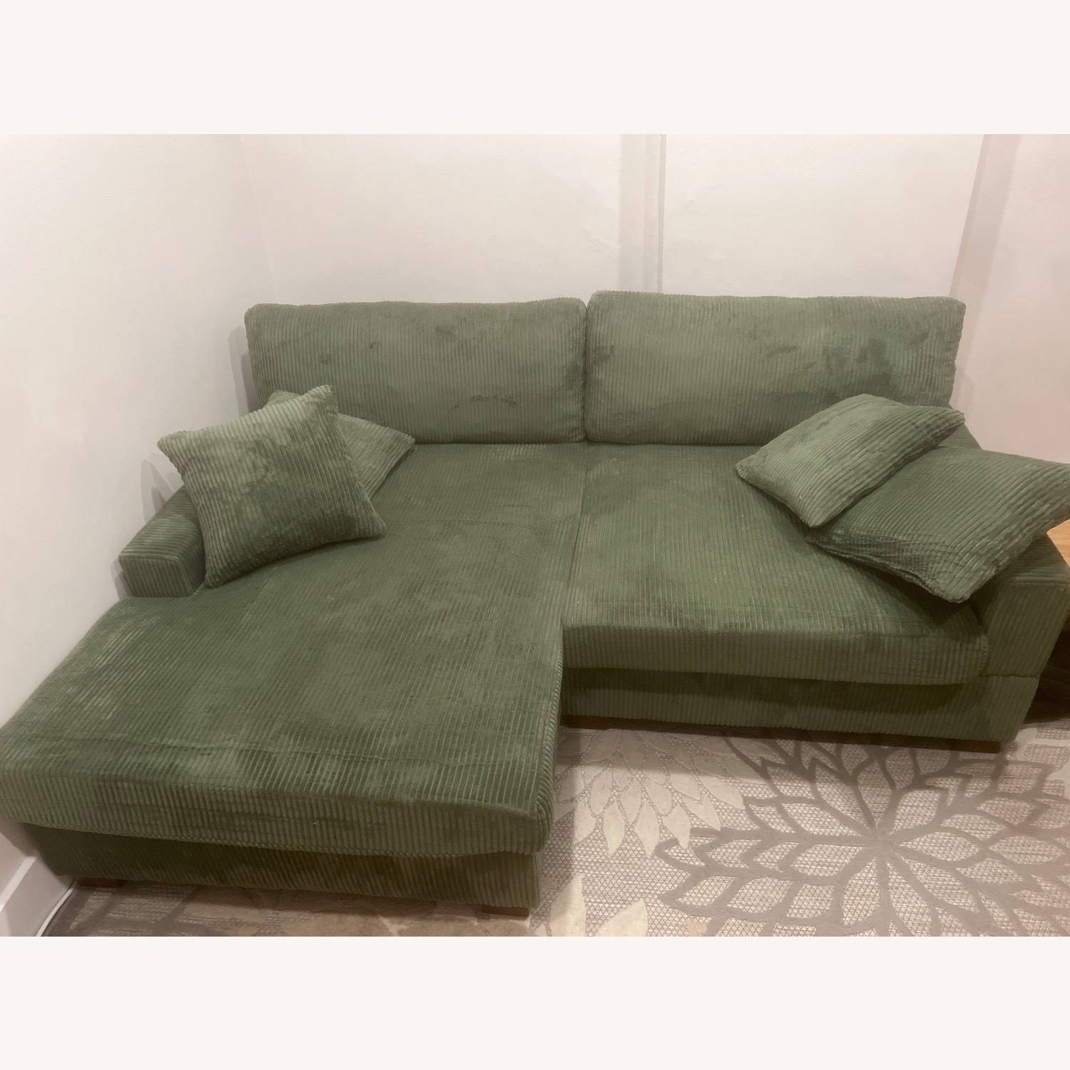 Milbrey Green Cotton 2 Piece Sectional - image-1