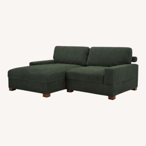 Used Milbrey Green Cotton 2 Piece Sectional for sale on AptDeco