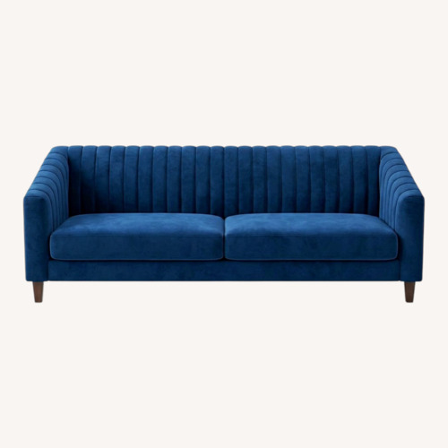 Used Blue Velvet 3+ Seater Sofa for sale on AptDeco
