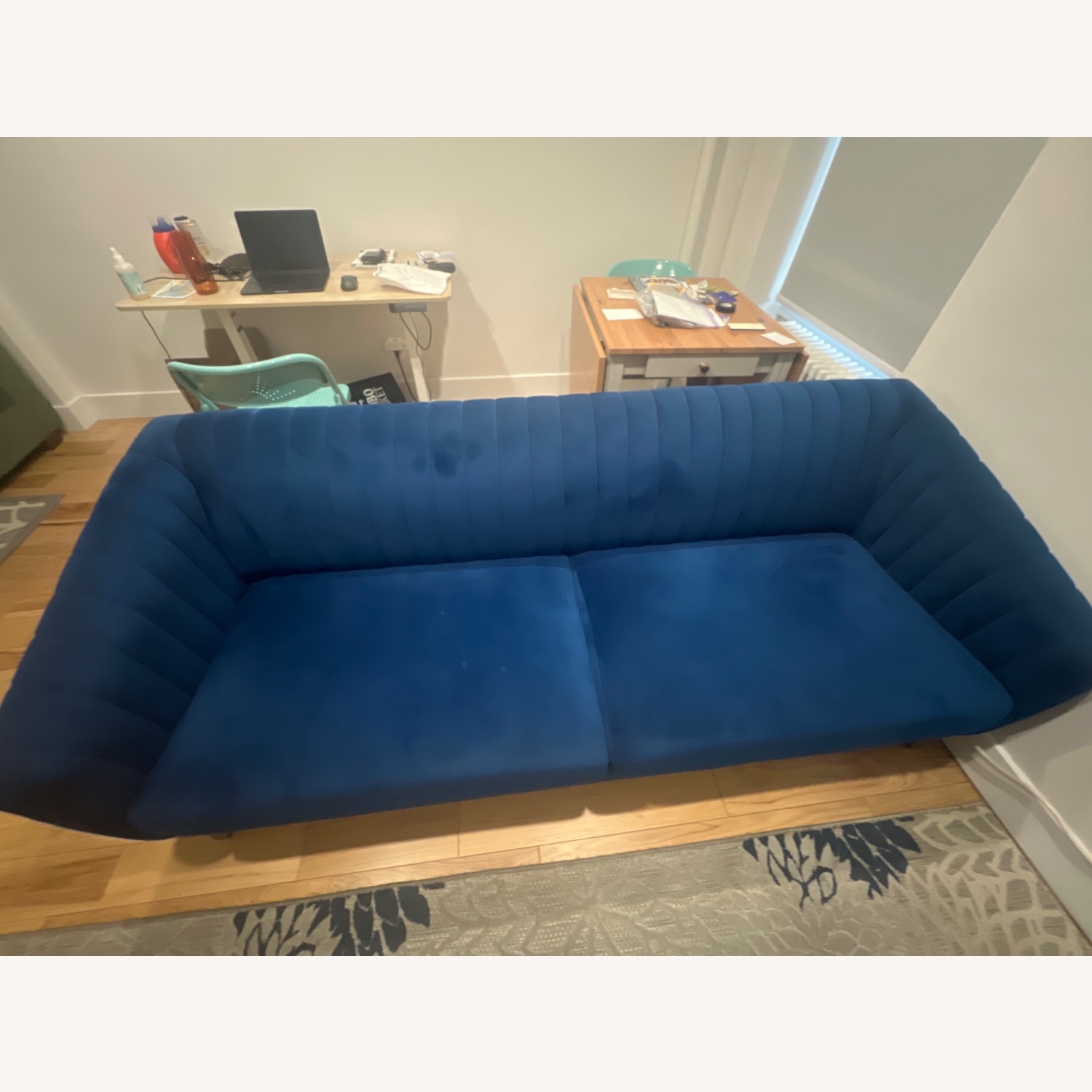 Blue Velvet 3+ Seater Sofa - image-2