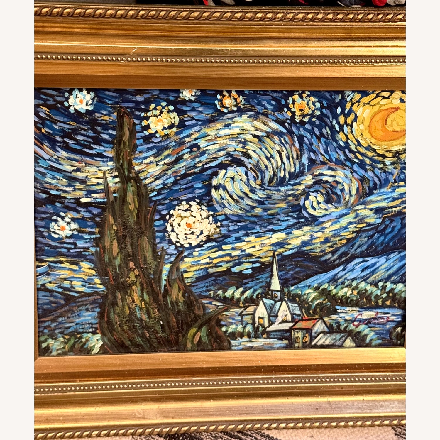 Van Gogh’s “Starry Night” Oil on Canvas Replica - image-2