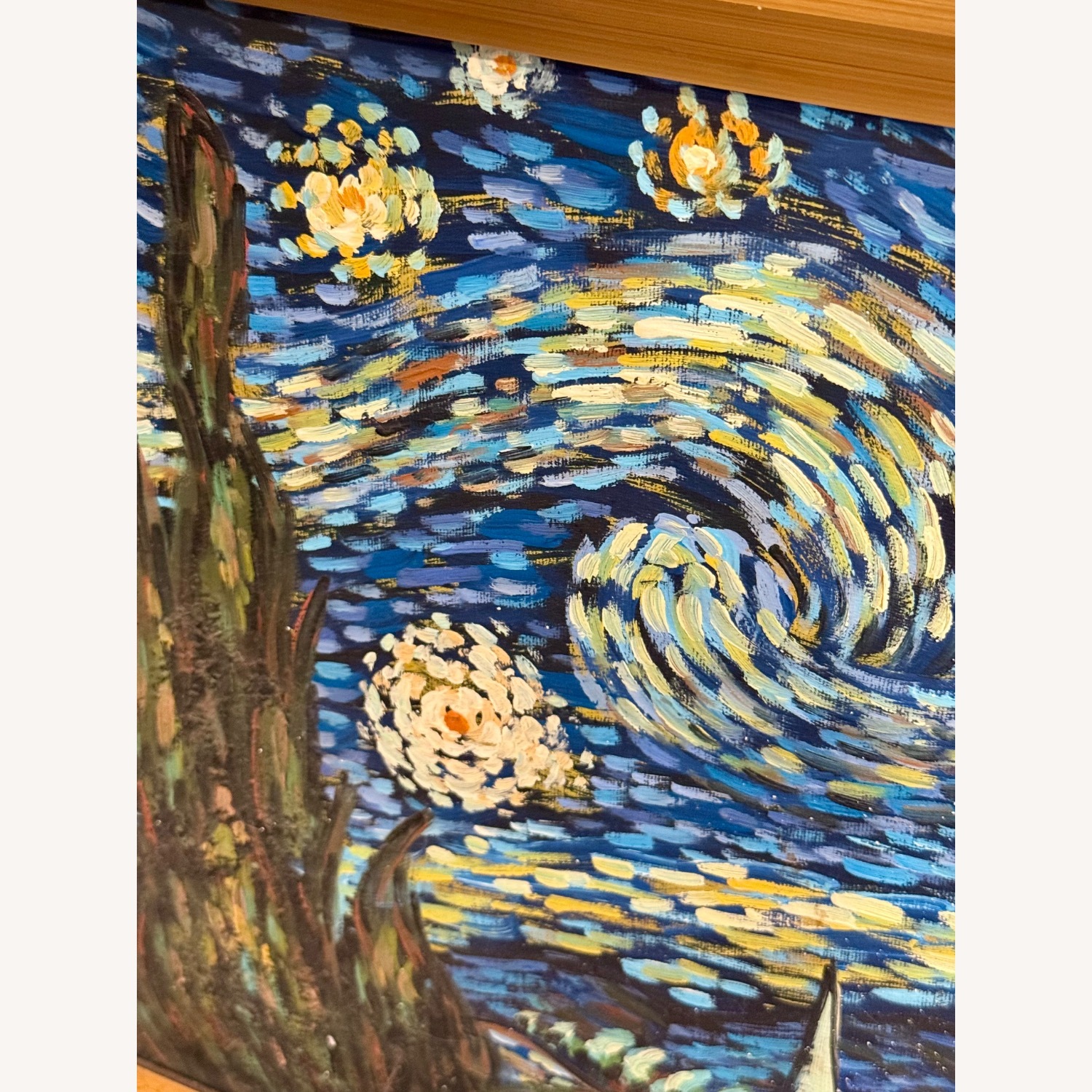 Van Gogh’s “Starry Night” Oil on Canvas Replica - image-3