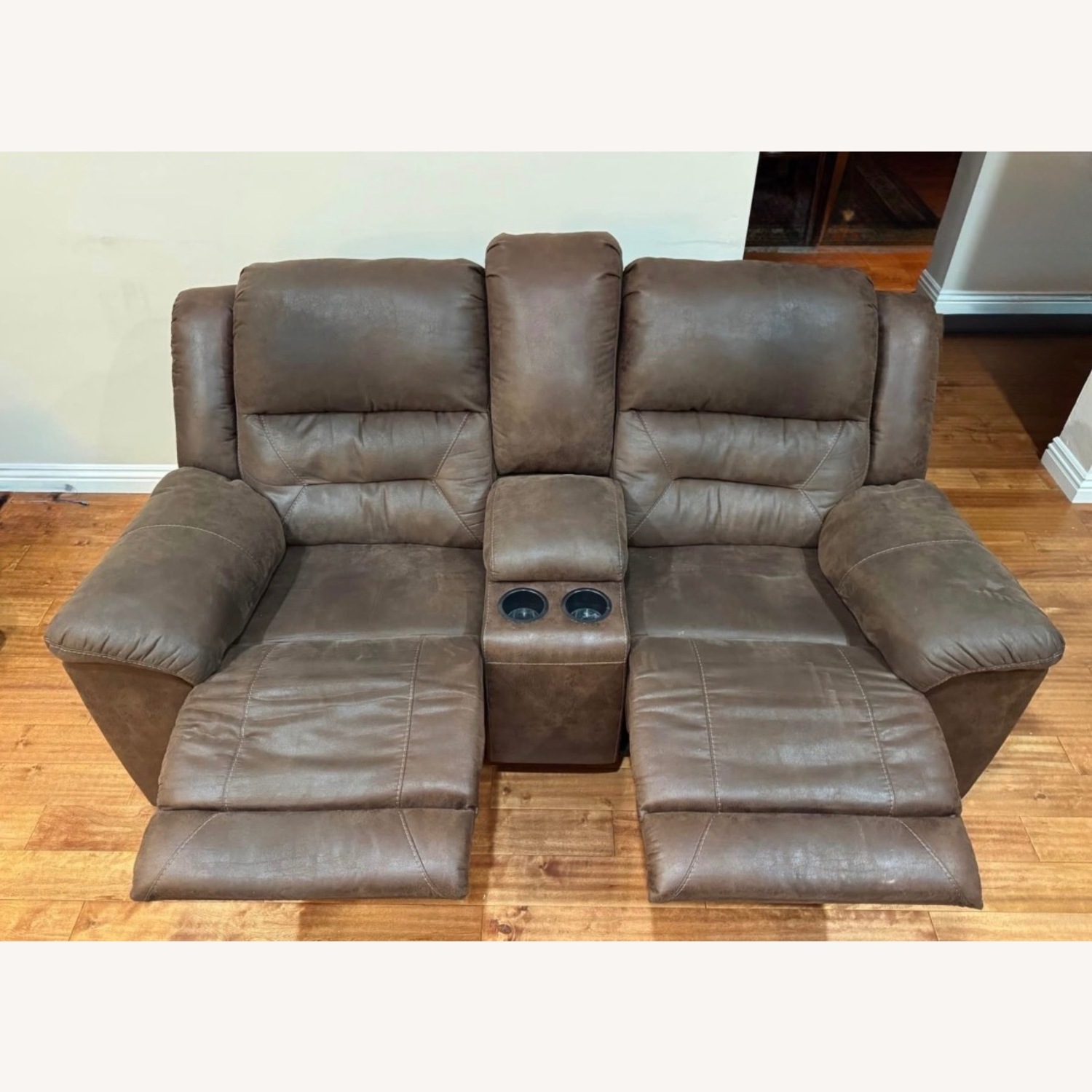 Ashley Furniture Dark Brown 2 Seater Sofa - image-2