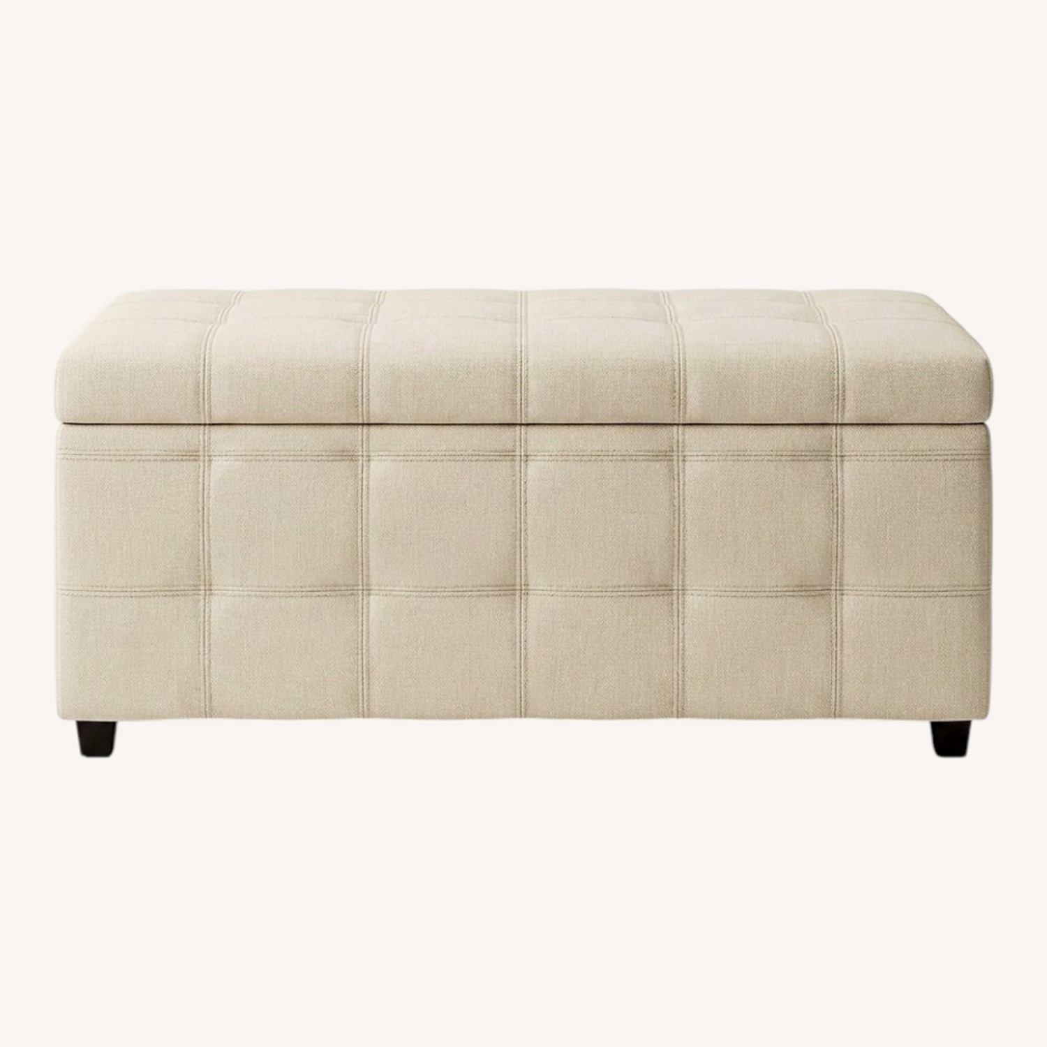 Beige Ottoman with Storage - image-0