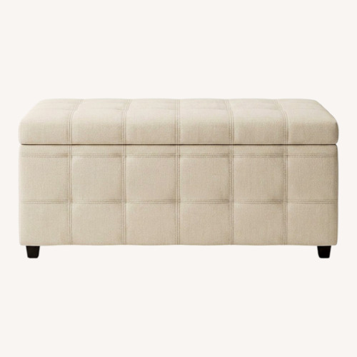 Used Beige Ottoman with Storage for sale on AptDeco