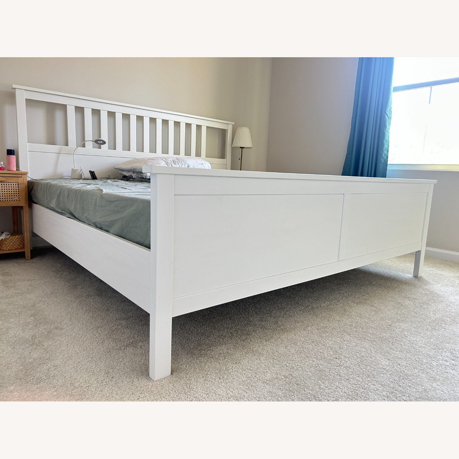 IKEA White Solid Wood King Bed - image-4