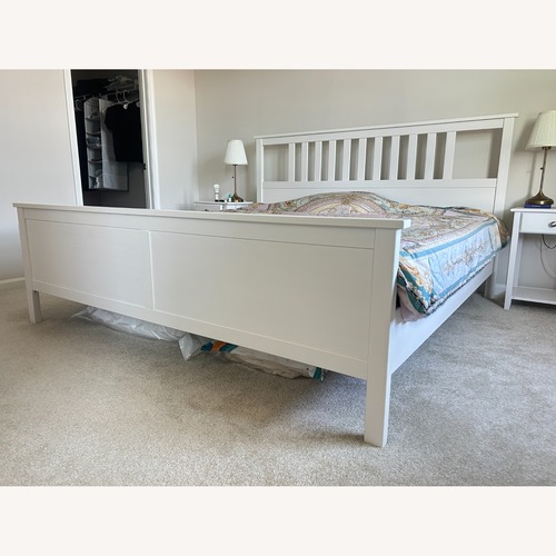 Used IKEA White Solid Wood King Bed for sale on AptDeco