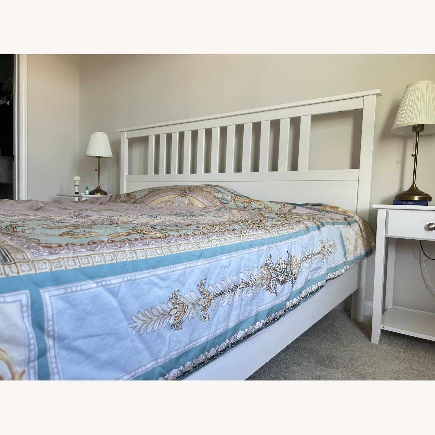 IKEA White Solid Wood King Bed - image-2