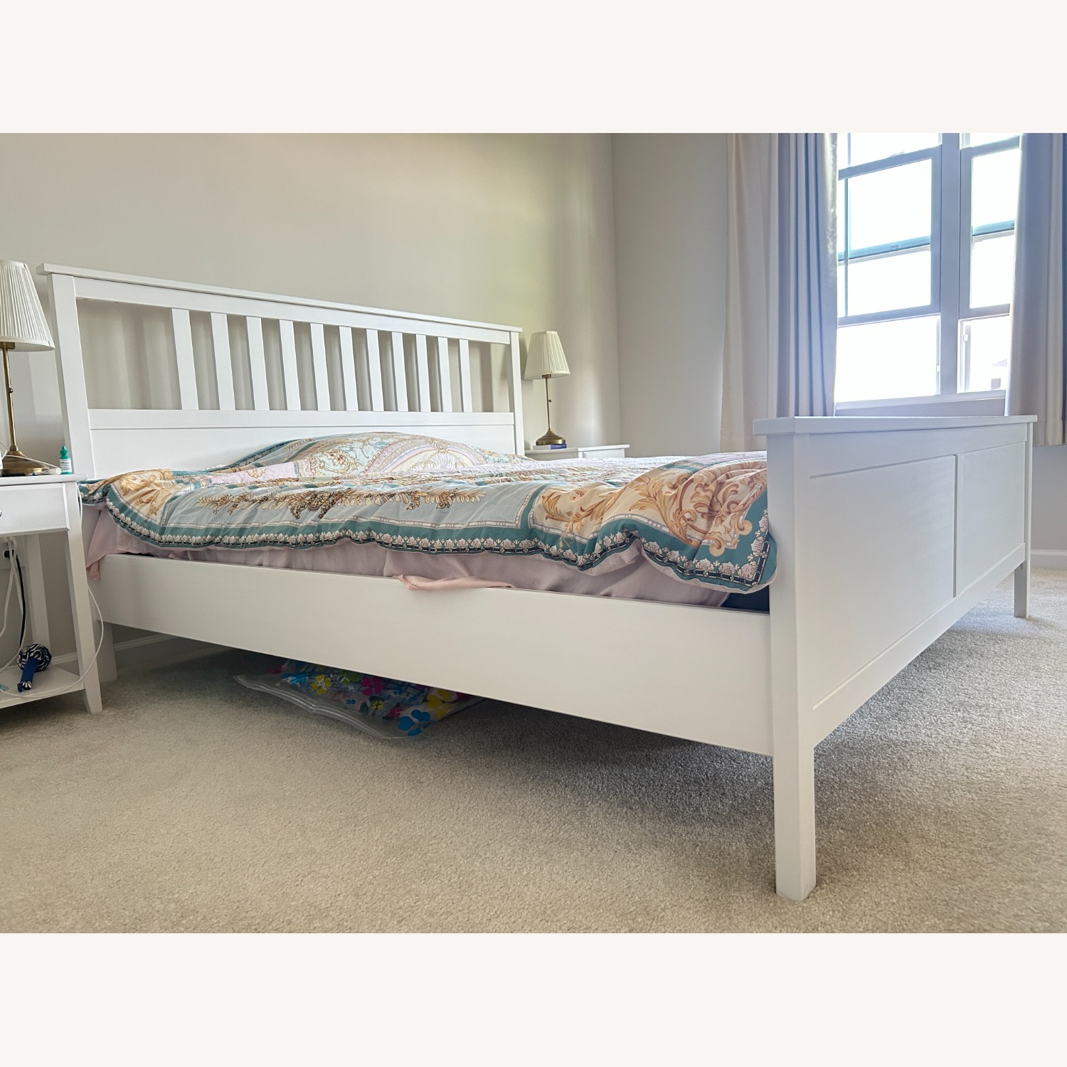 IKEA White Solid Wood King Bed - image-3