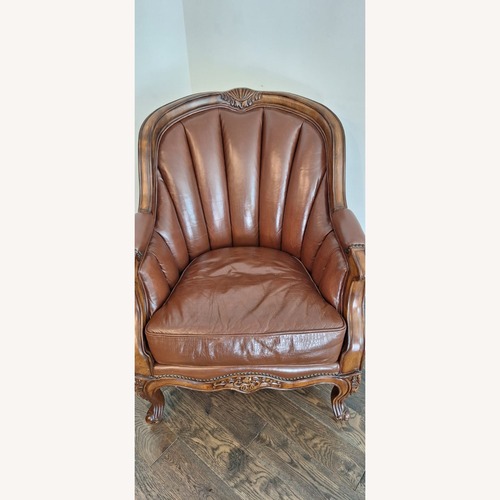 Used Palatial Dark Brown Leather Armchair for sale on AptDeco