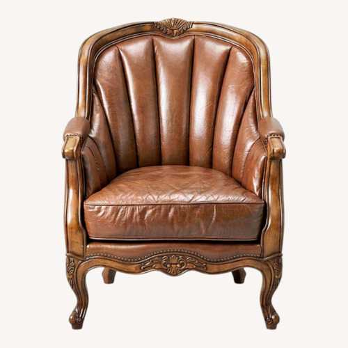 Used Palatial Dark Brown Leather Armchair for sale on AptDeco