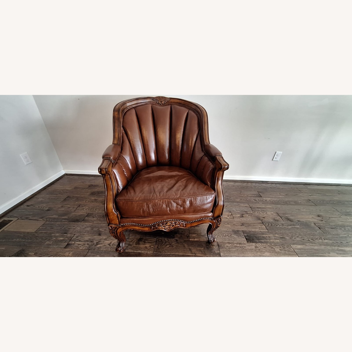 Palatial Dark Brown Leather Armchair - image-2