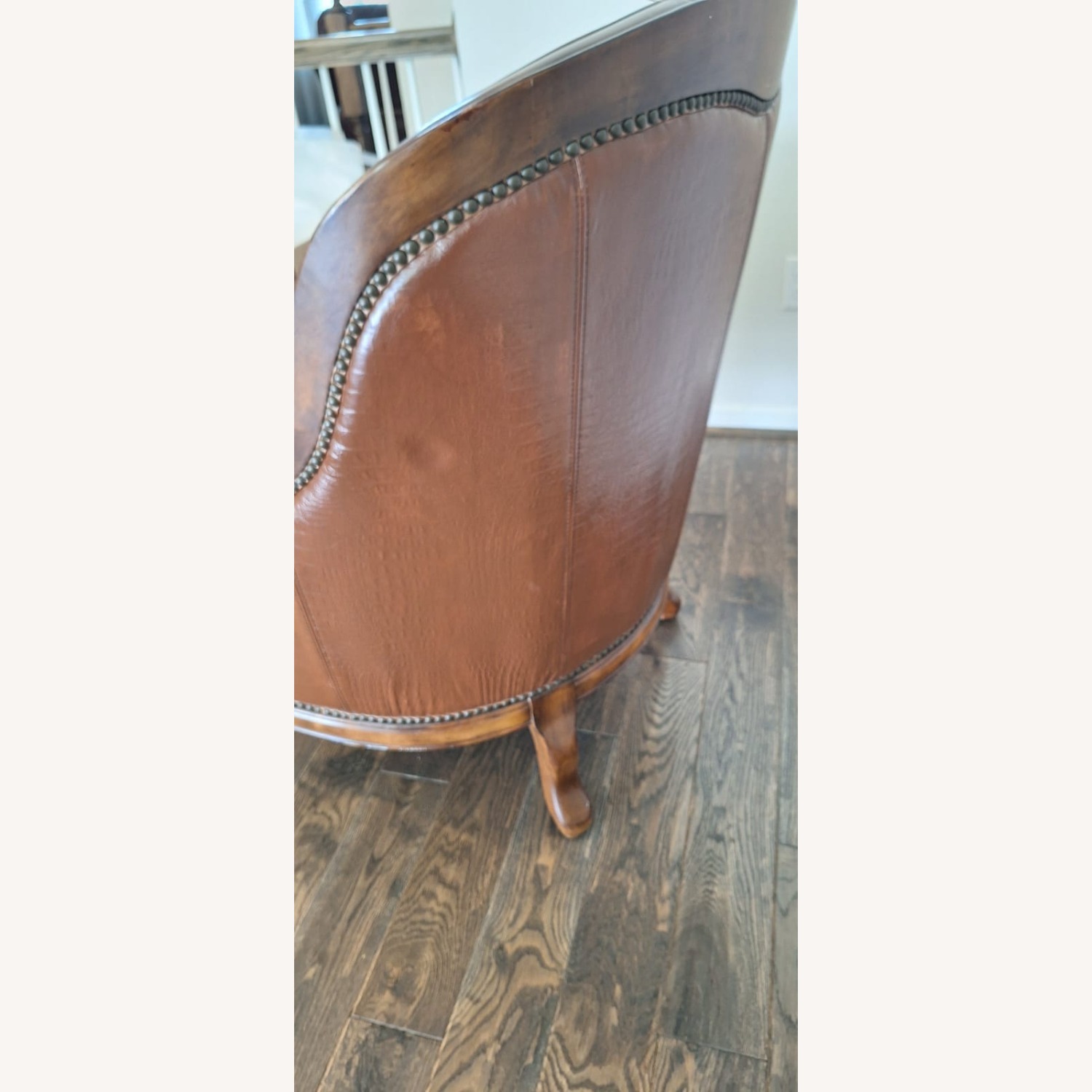 Palatial Dark Brown Leather Armchair - image-8