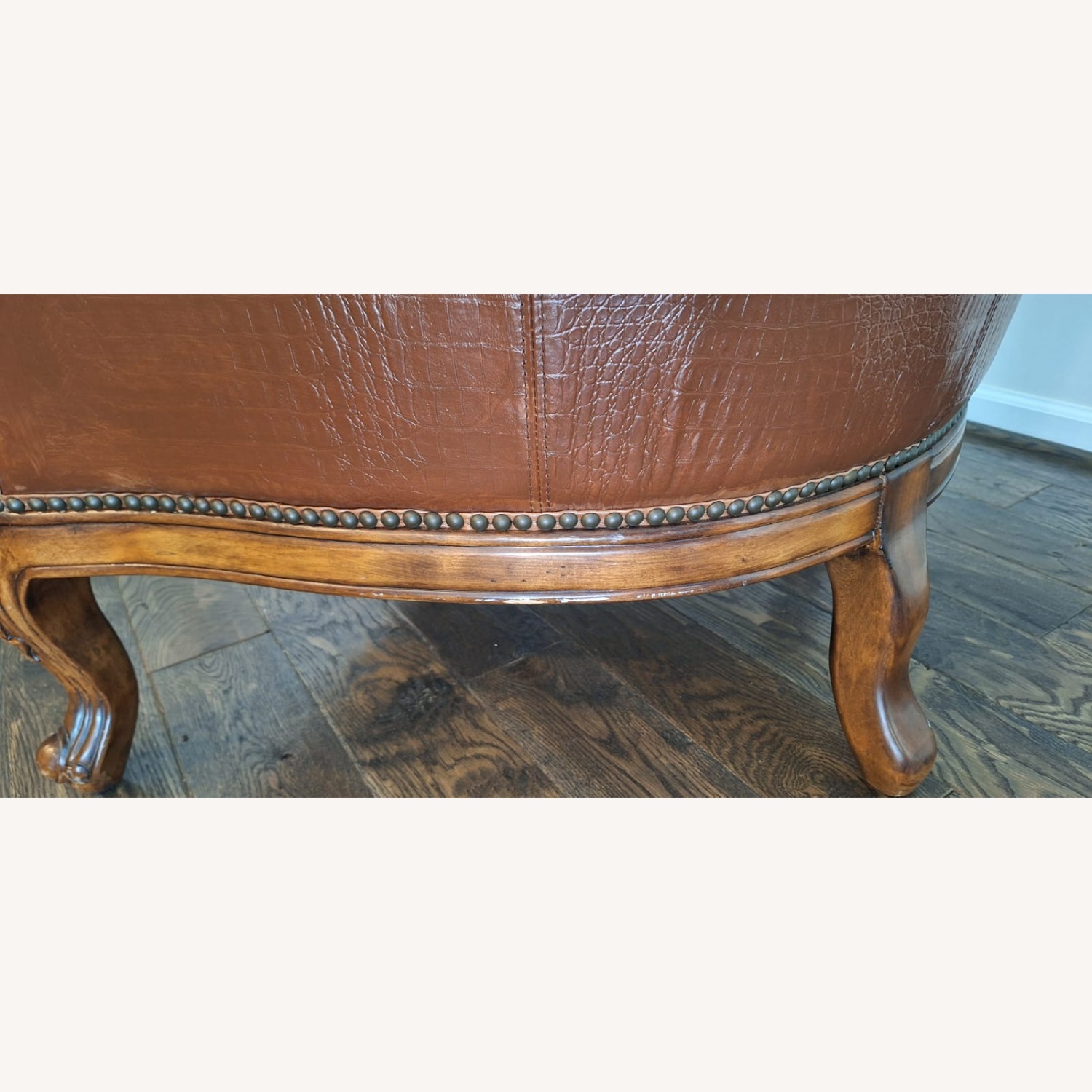 Palatial Dark Brown Leather Armchair - image-4