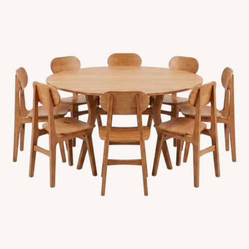 Used Round Teak Dining Set for sale on AptDeco