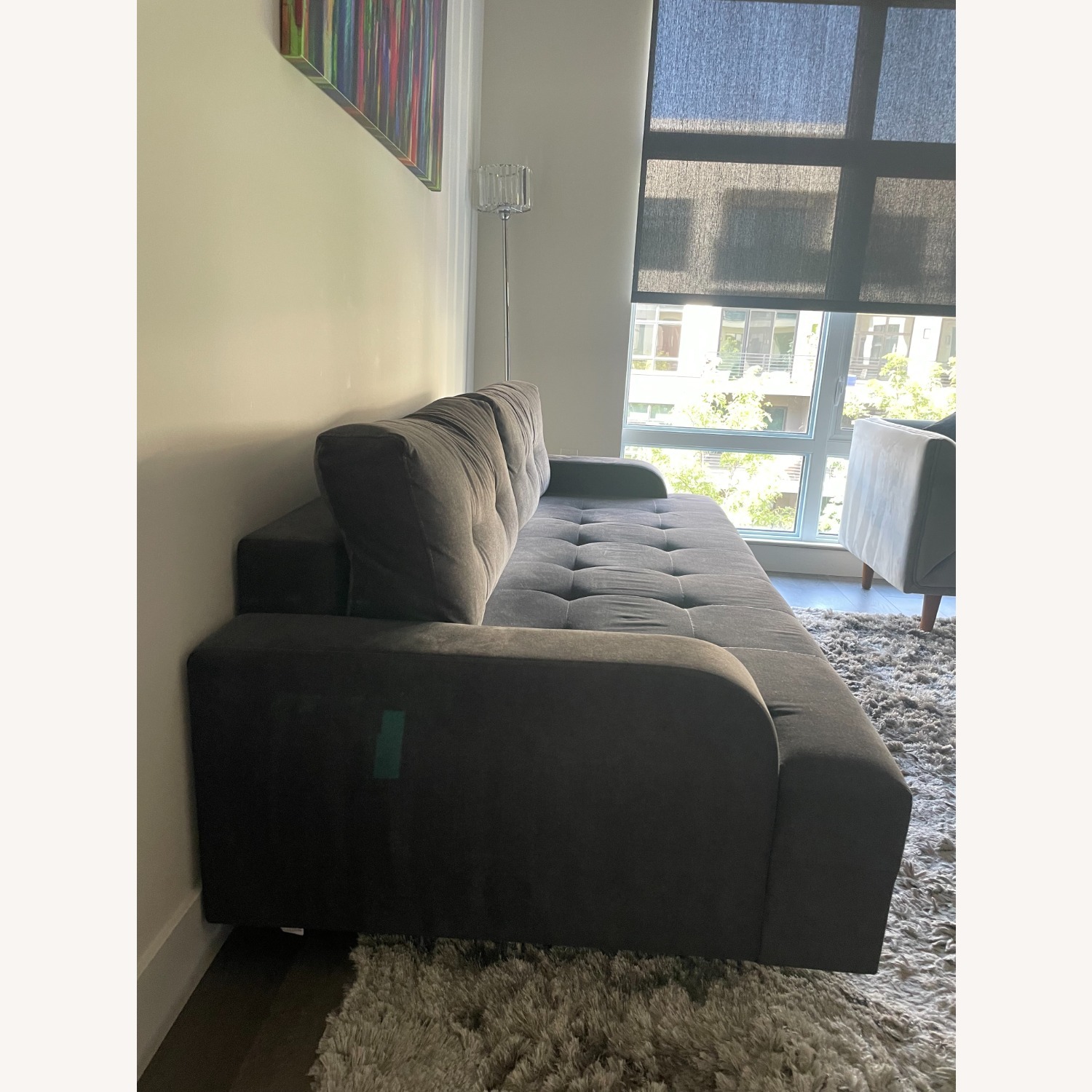 Dark Gray Fabric Sleeper Sofa - image-3
