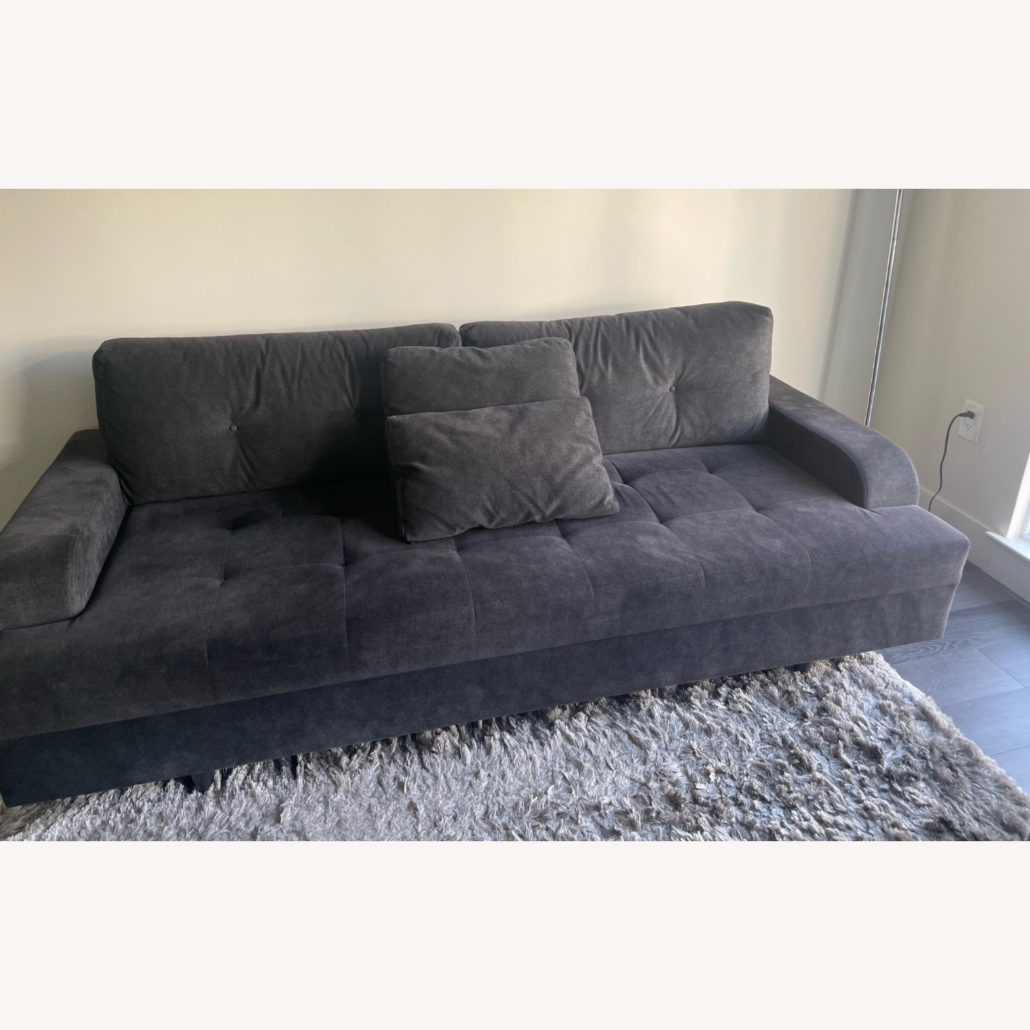 Dark Gray Fabric Sleeper Sofa - image-1