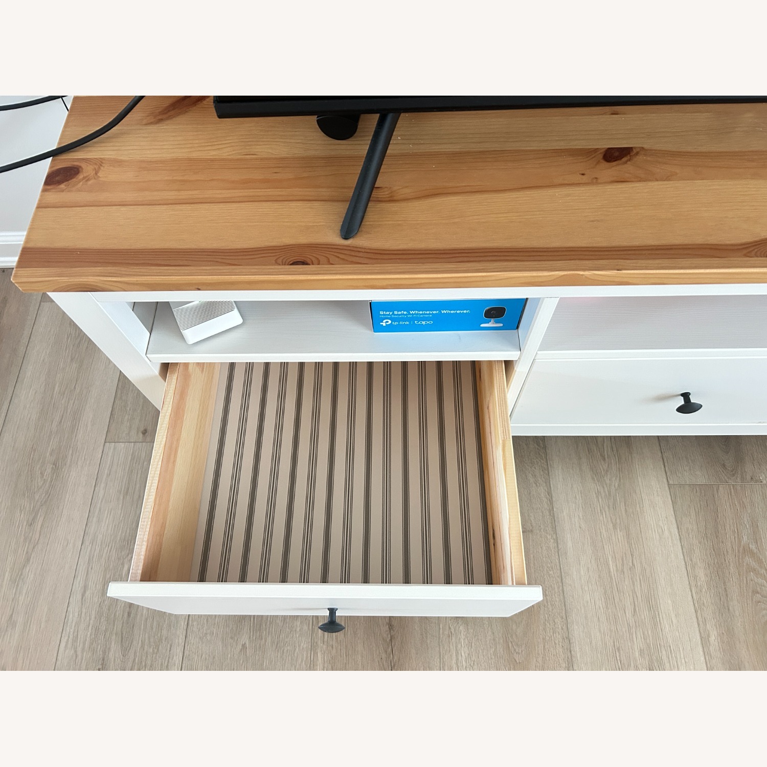 IKEA HEMNES White Solid Wood TV Unit - image-4
