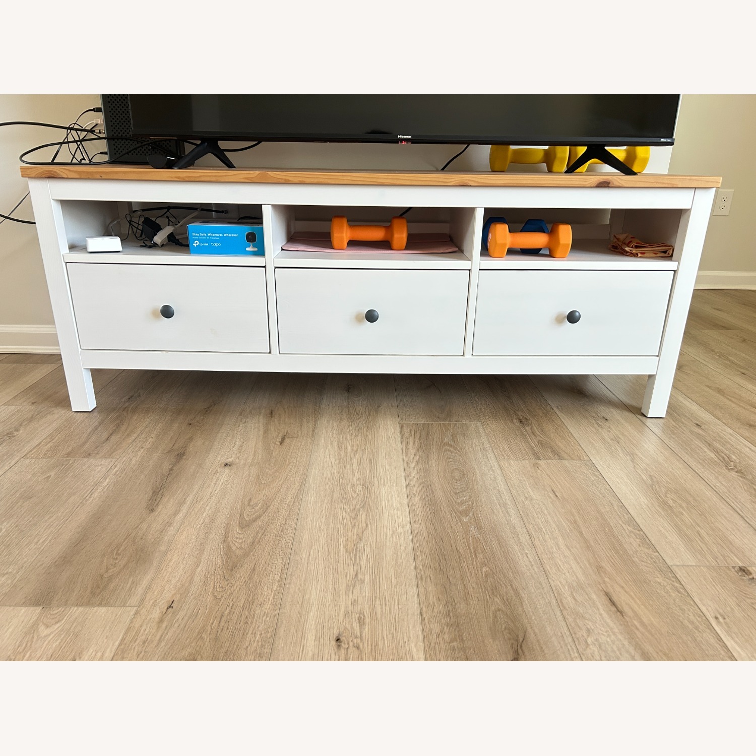 IKEA HEMNES White Solid Wood TV Unit - image-1