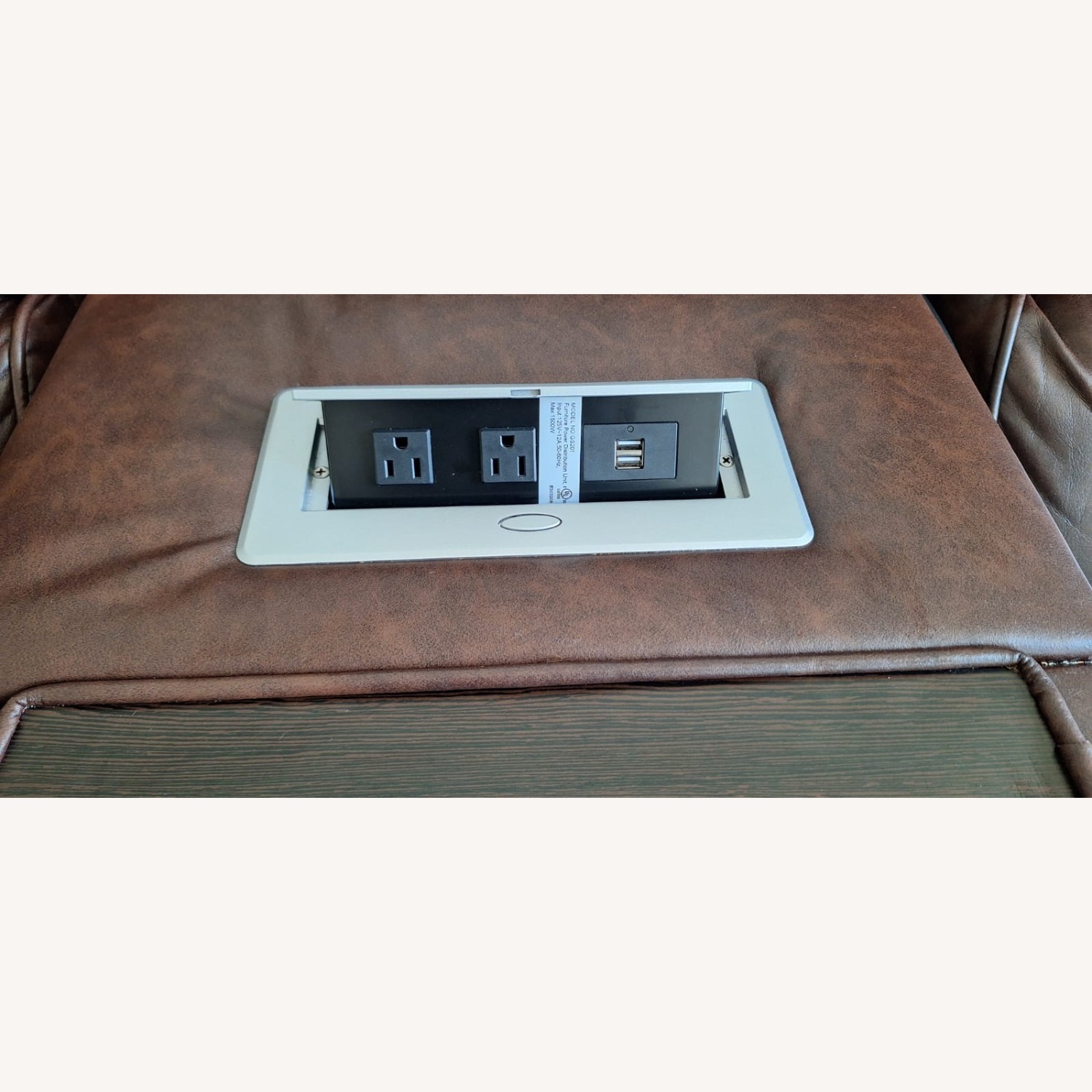 Dark Brown Leather 3+ Seater Sofa - image-7