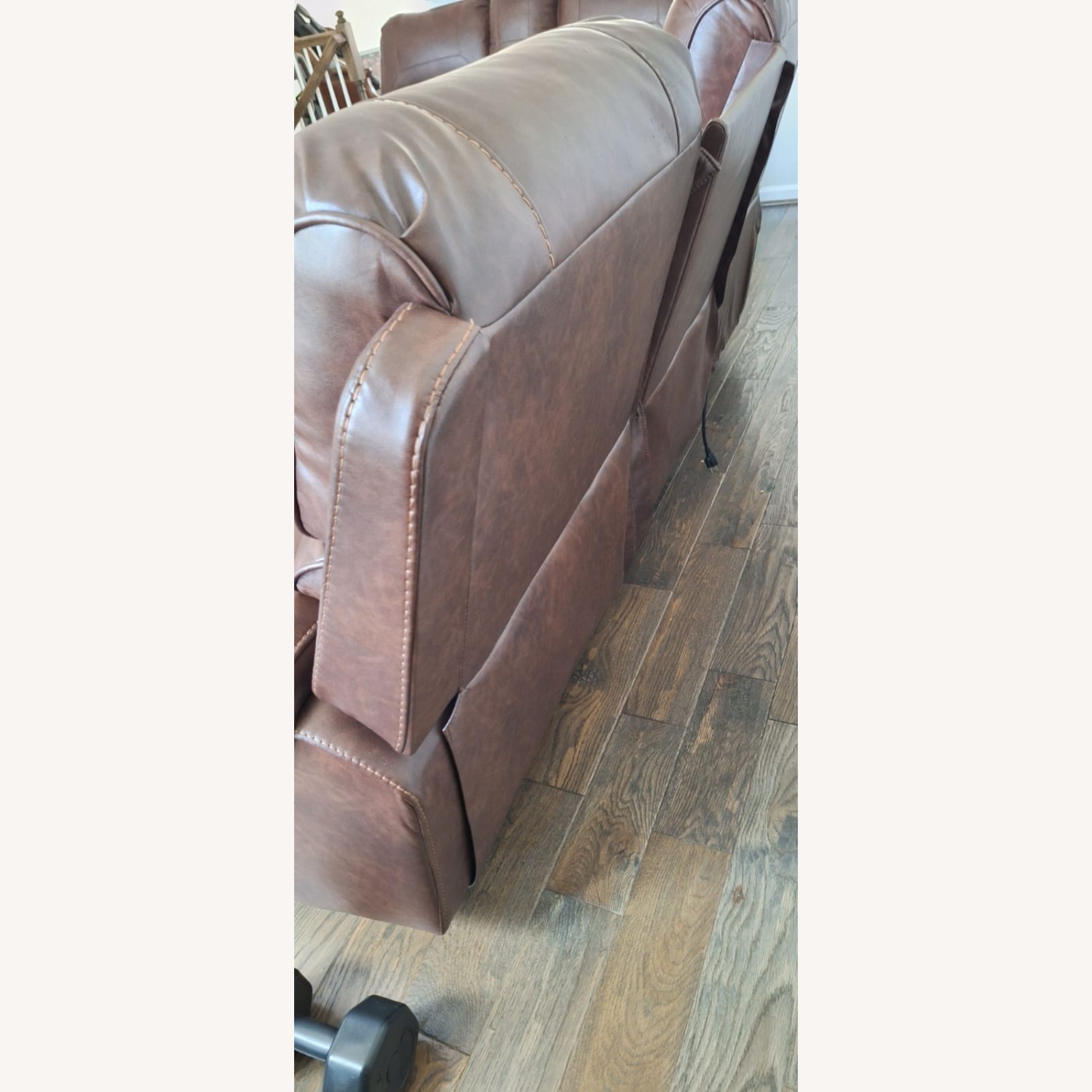 Dark Brown Leather 3+ Seater Sofa - image-1