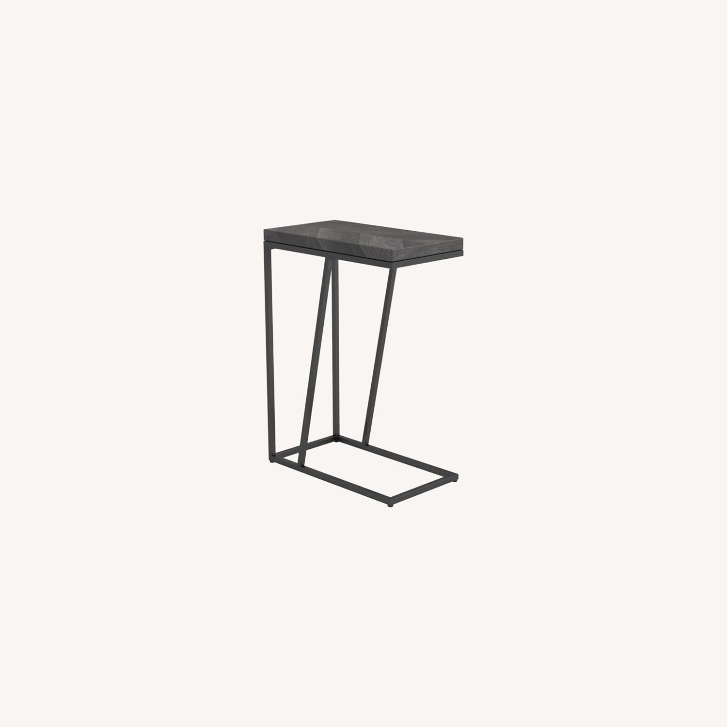 Accent Table In Rustic Grey Herringbone Finish - image-8