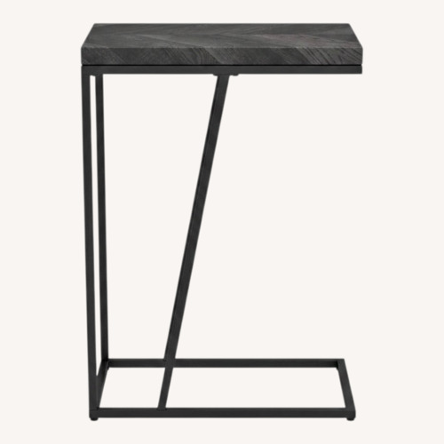 Used Accent Table In Rustic Grey Herringbone Finish for sale on AptDeco