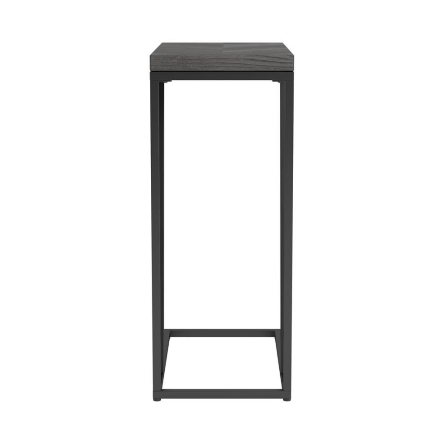 Accent Table In Rustic Grey Herringbone Finish - image-2