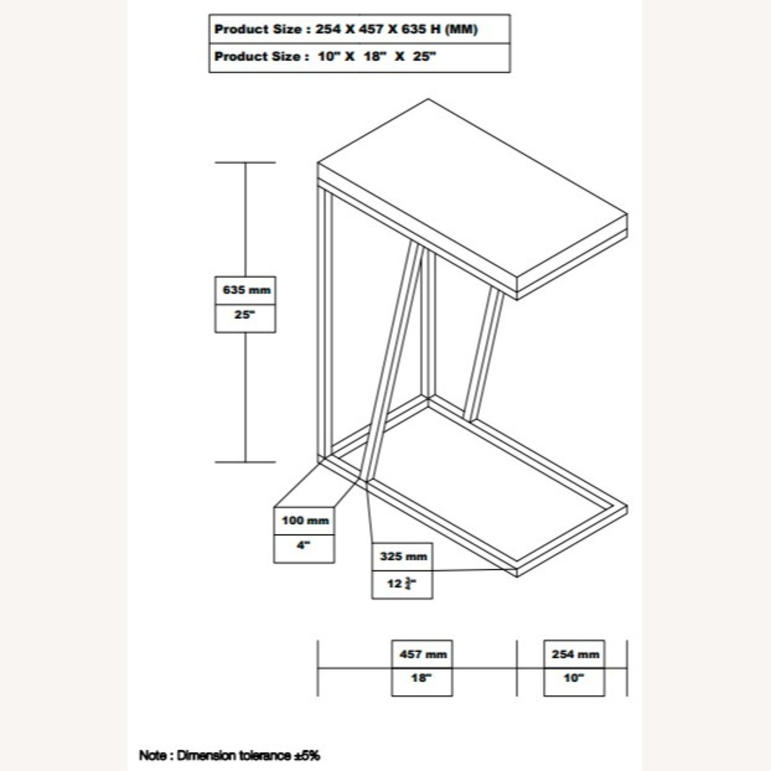 Accent Table In Rustic Grey Herringbone Finish - image-7
